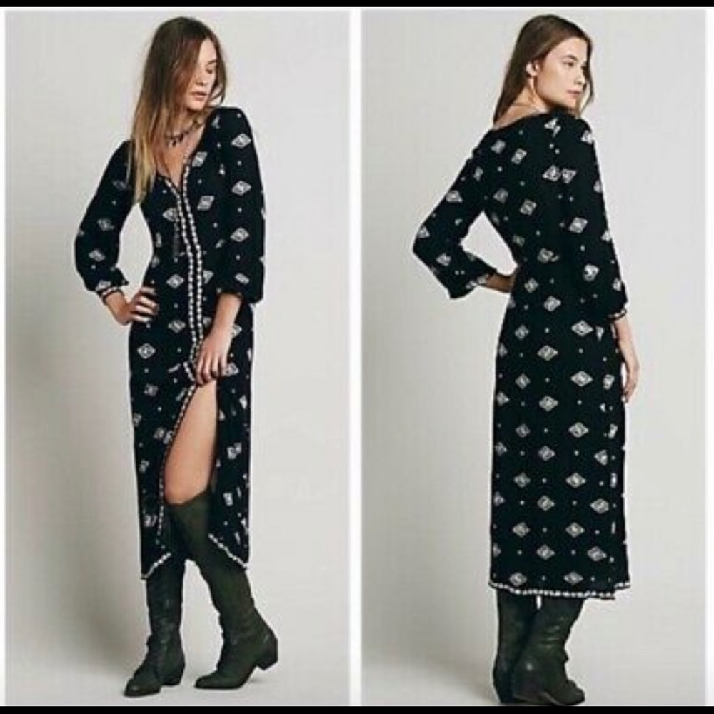 SOLD- Free People Embroidered Maxi